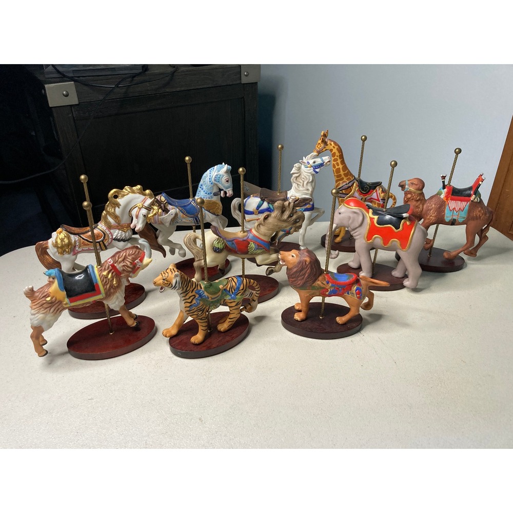 Franklin Mint Treasury of Carousel Animals Porcelain Figurines Set of 10